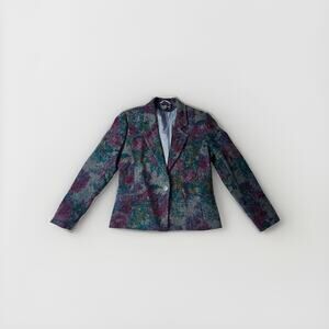 Vintage Gallery Floral Wool Blazer Jacket Womens size 10